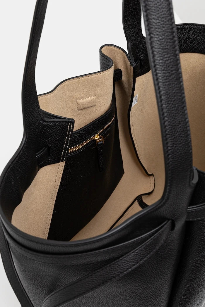 Кожена чанта Tory Burch Romy Pebbled Tote