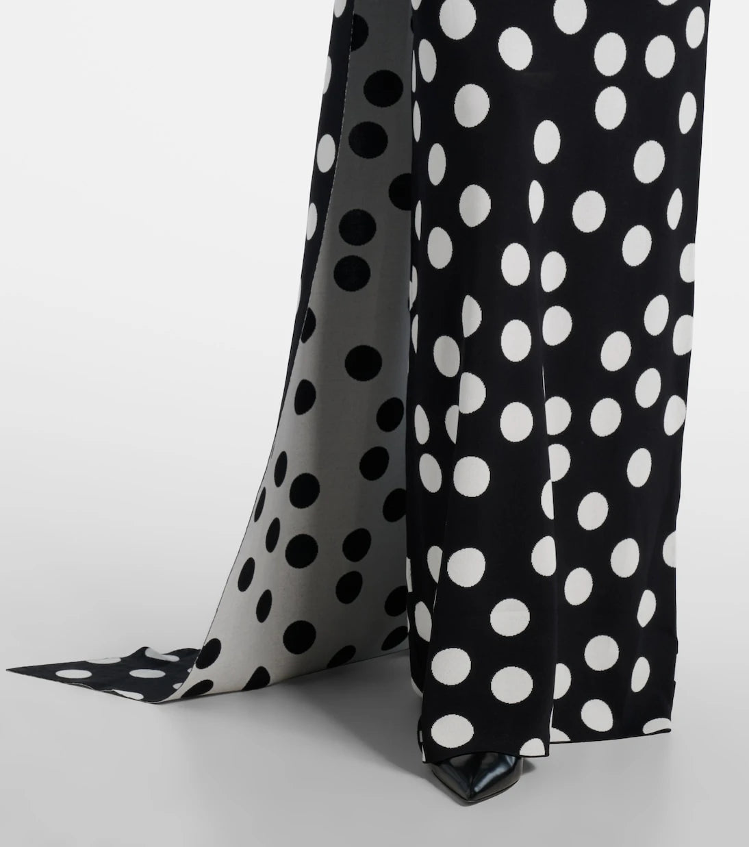 David Koma - Polka-dot scarf-detail gown