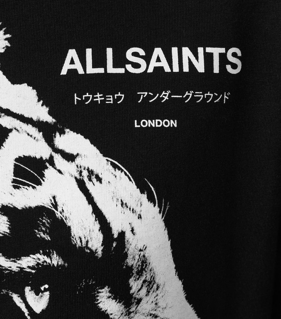 AllSaints Black Organic Cotton Ivana Naiema T-Shirt Dress