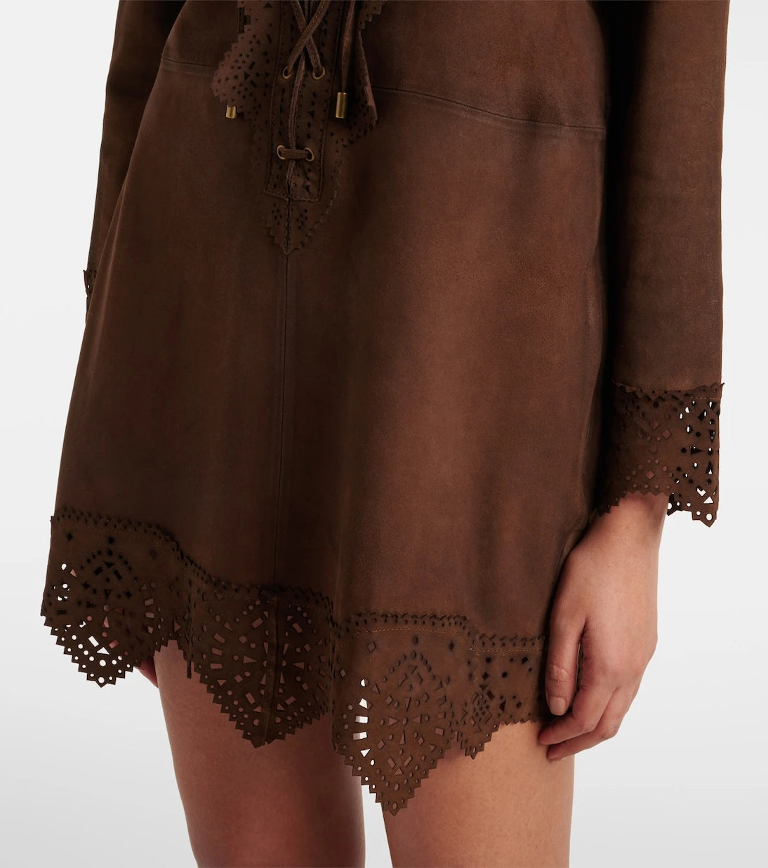 Isabel Marant - Charlina lace-up suede minidress