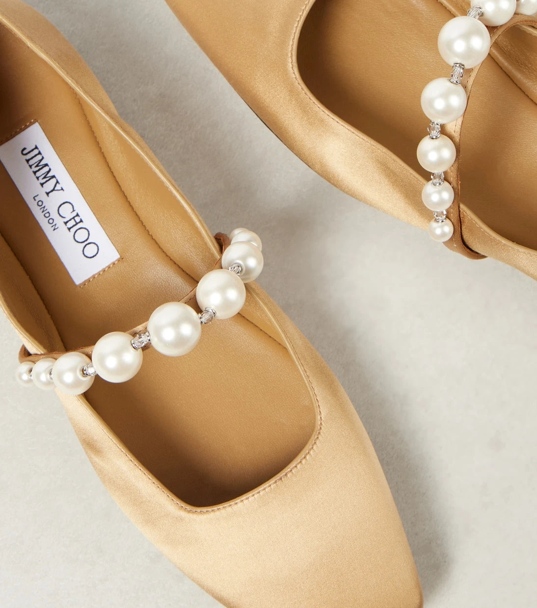 Jimmy Choo - Ade embellished satin Mary Jane flats
