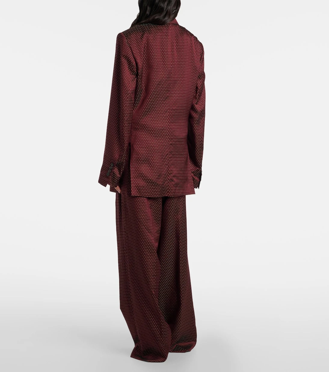 Dries Van Noten - بنطال بحزام وخصر مرتفع وقصة أرجل واسعة