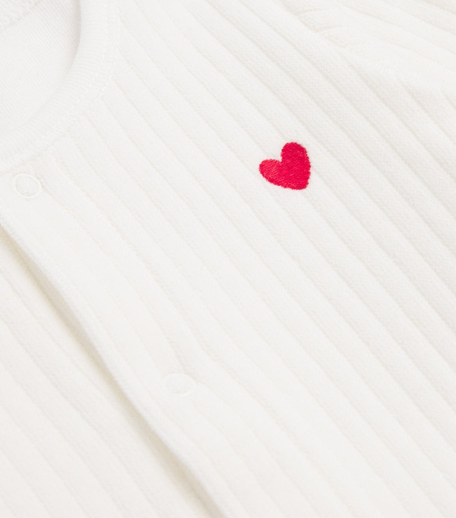 Petit Bateau Cotton Velour Heart All-In-One (1-12 Months)