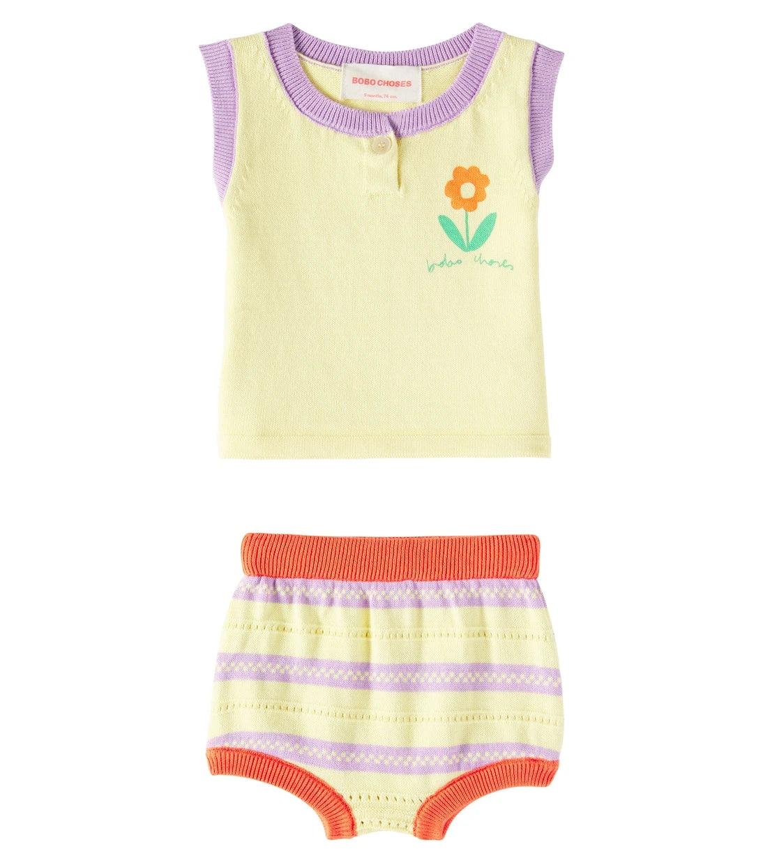 Bobo Choses - Baby Flower cotton top and bloomers set