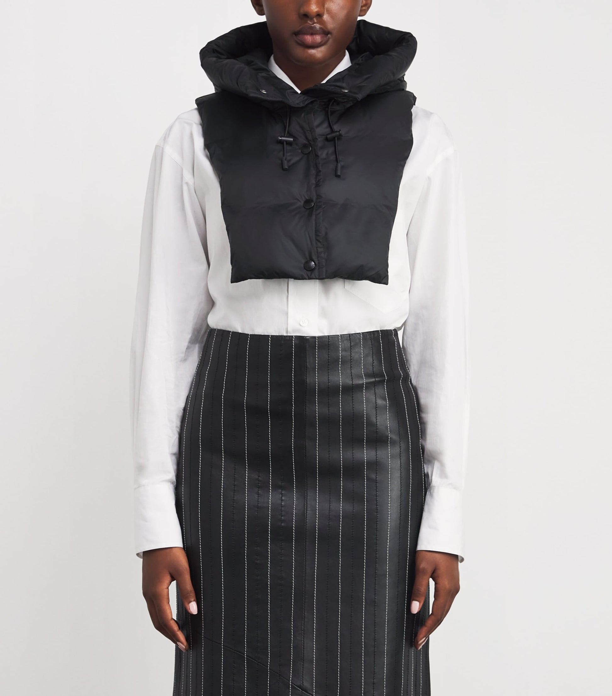 Yves Salomon Black Down Padded Technical Hood