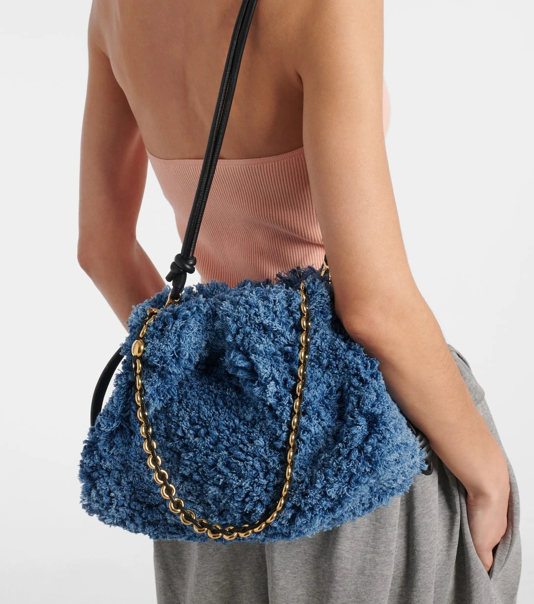 Loewe - Flamenco Medium denim clutch