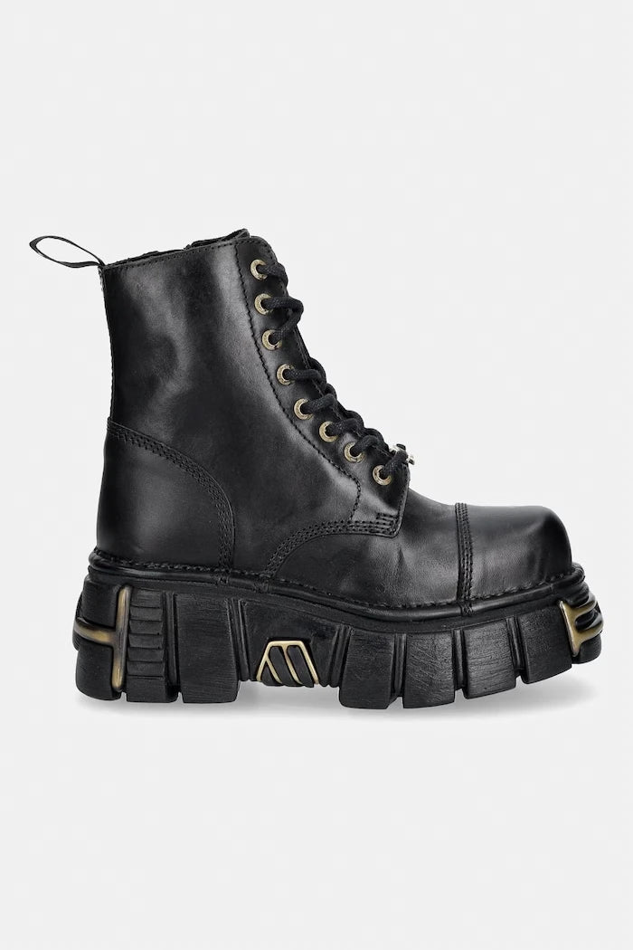 New Rock deri kadın botları CRUST NEGRO, TOWER NEGRO ORO VIEJO
