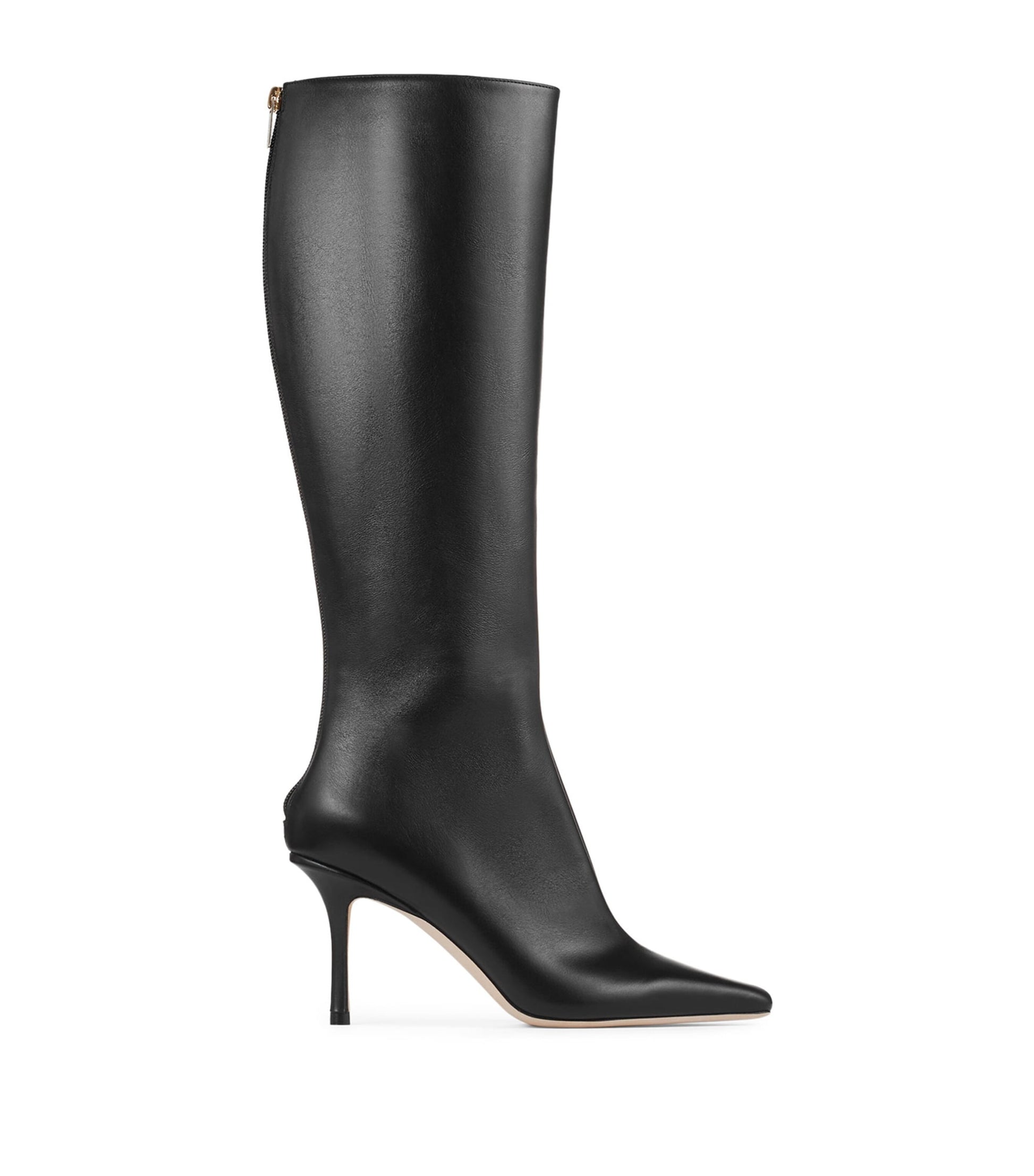 Jimmy Choo Black Agathe 85 Leather Knee-High Boots