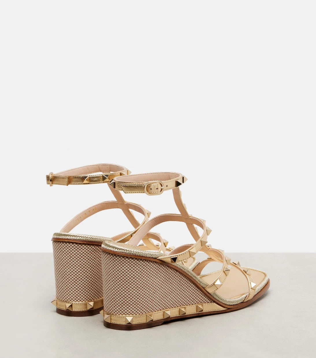 Valentino Garavani - Rockstud 80 leather espadrille wedges