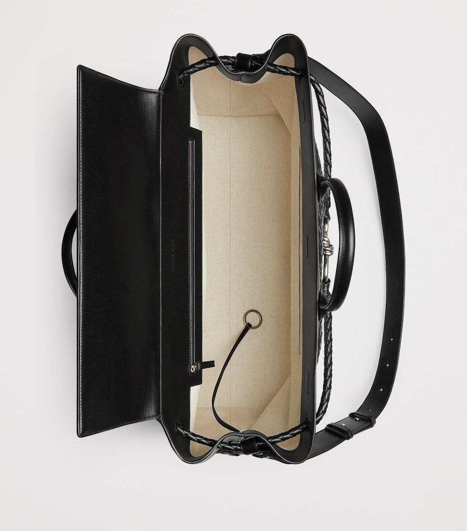 Bottega Veneta Grey Large Calfskin Andiamo Voyager Holdall