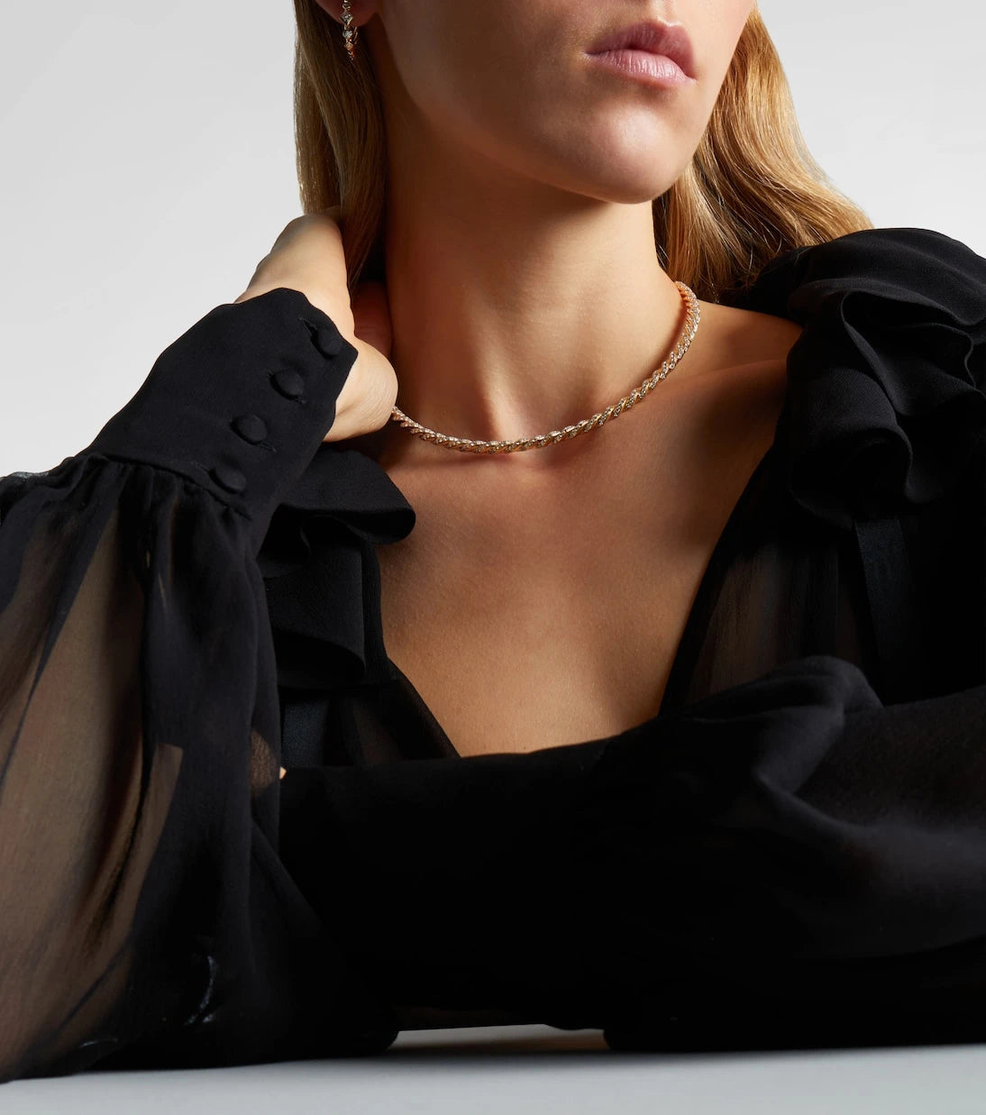 David Yurman - Sculpted Cable Flex 18kt gold choker with diamonds