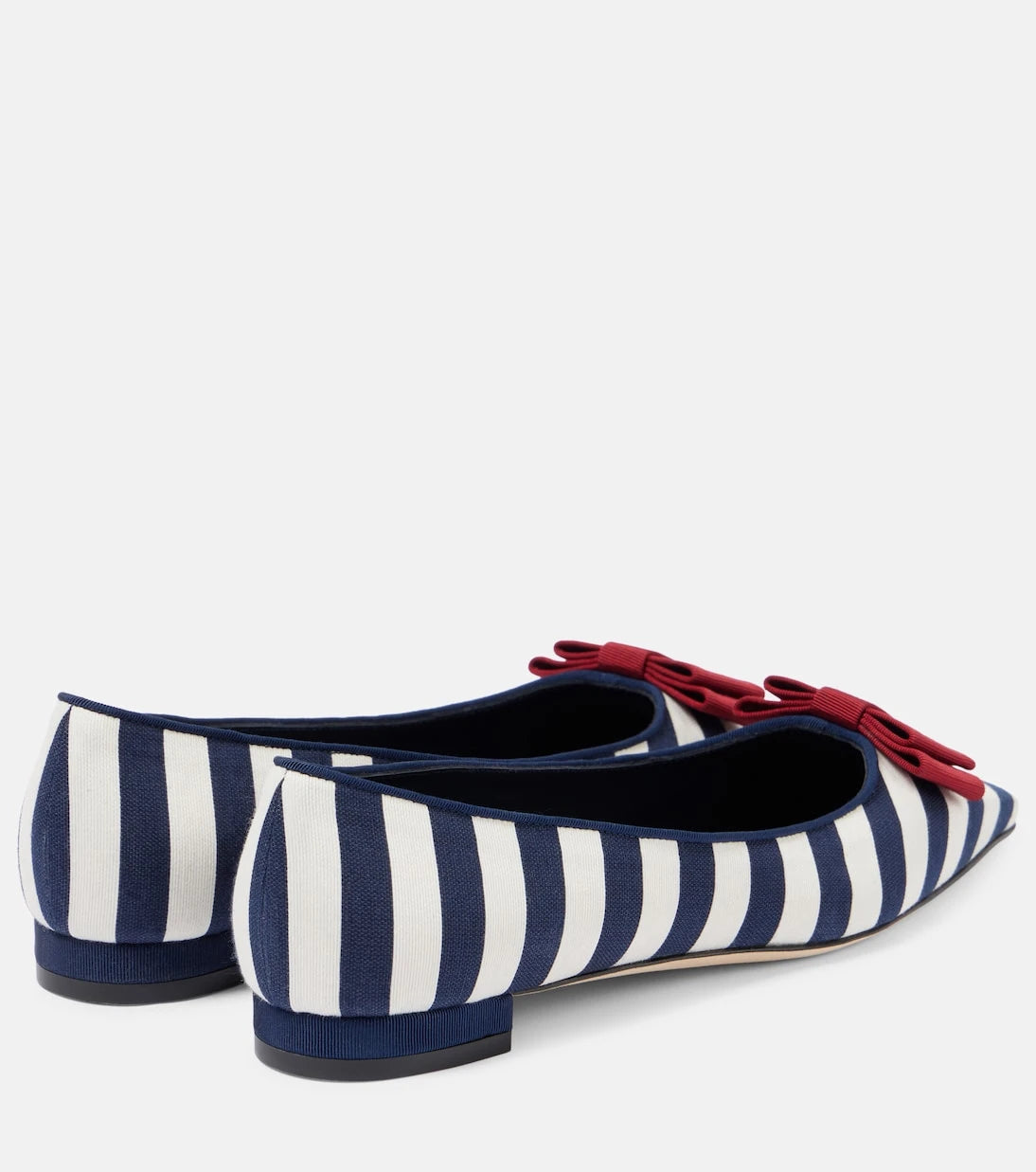 Manolo Blahnik - Reador bow-detail striped ballet flats