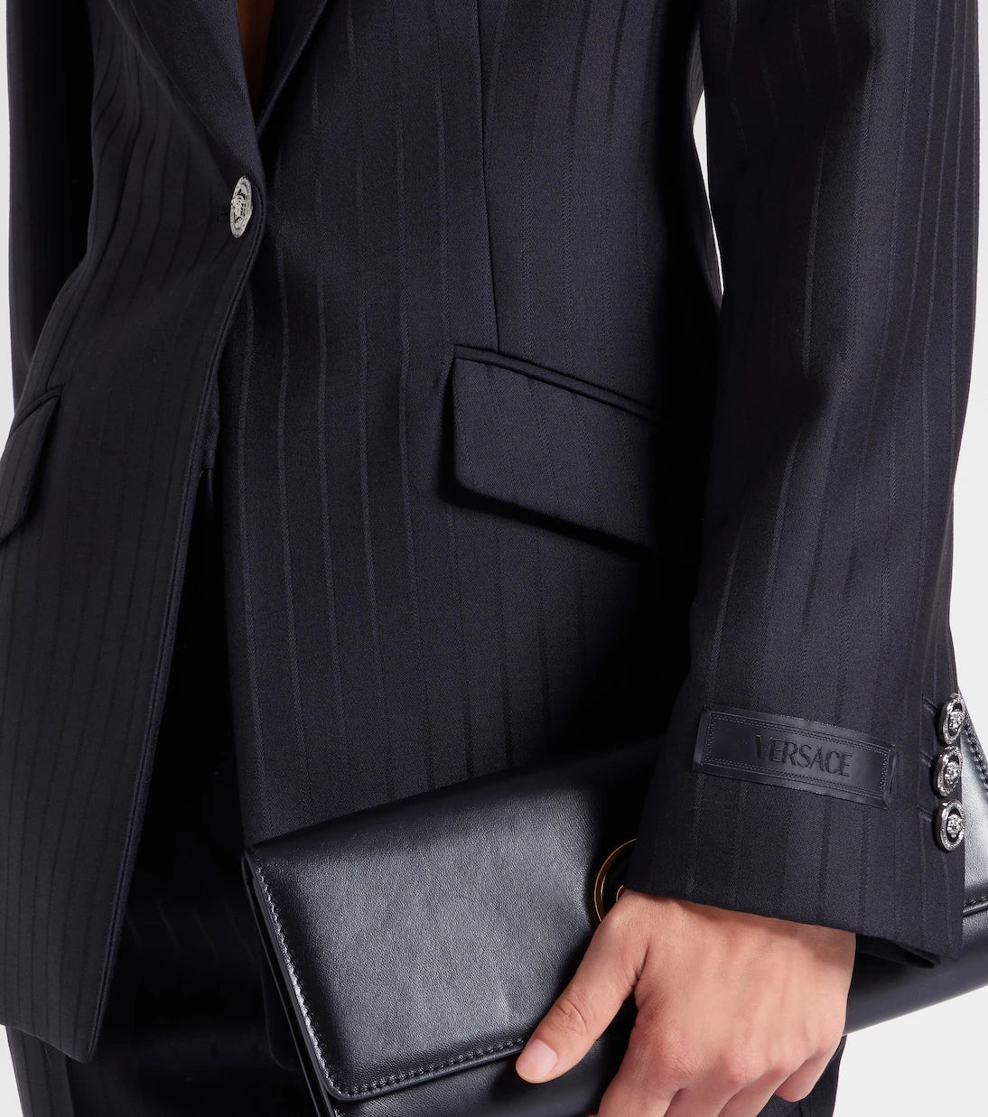 Versace - Pinstripe virgin wool blazer