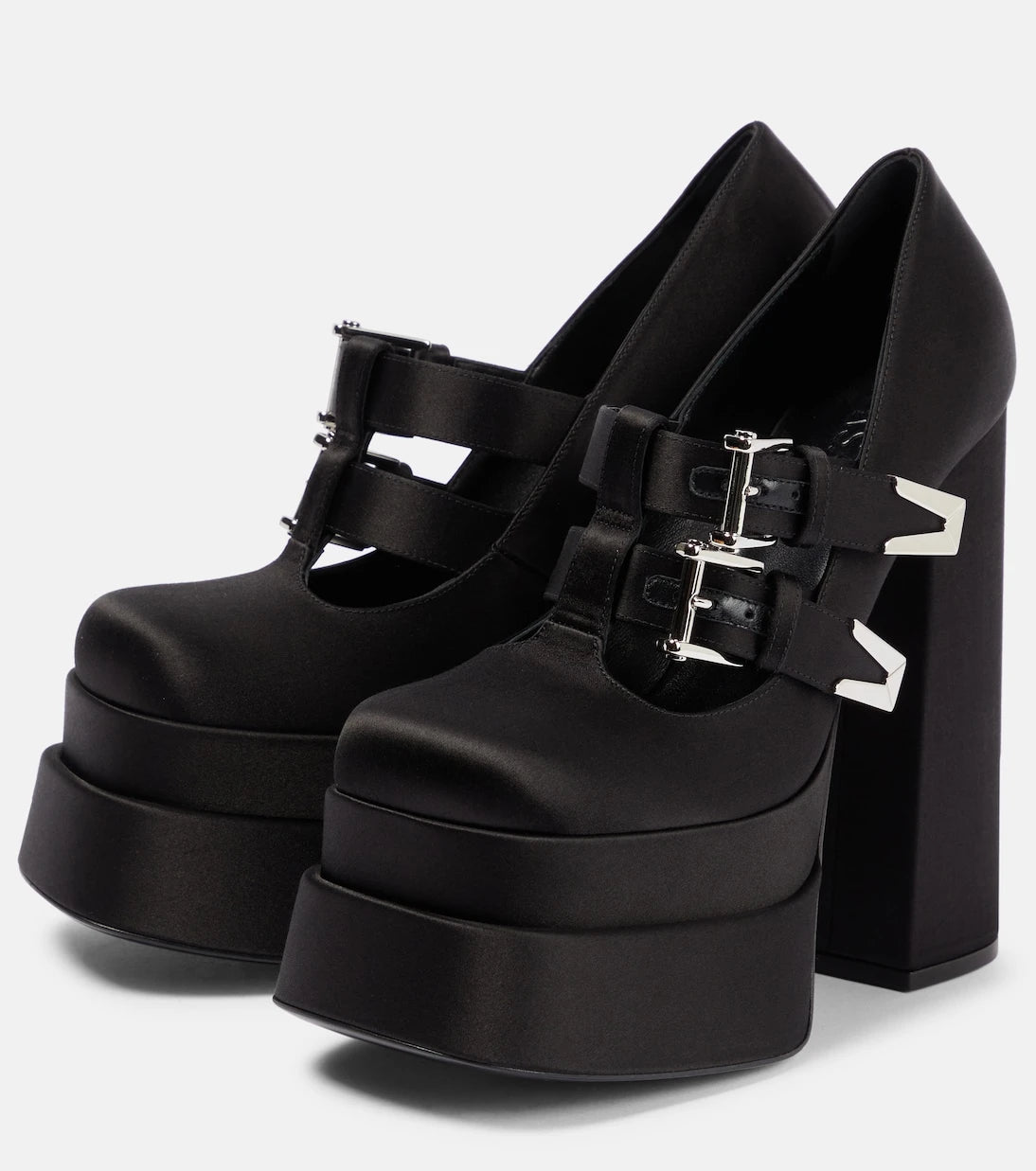 Versace - Medusa Aevitas satin platform pumps