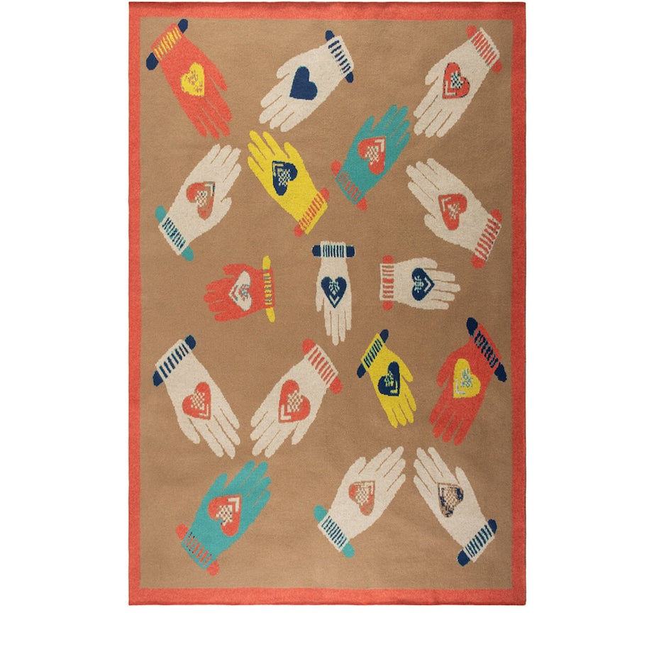 SAVED NY Cashmere Hand and Heart Throw (130cm x 180cm)
