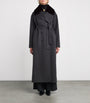 Yves Salomon Black Mink Fur-Trim Collar Coat