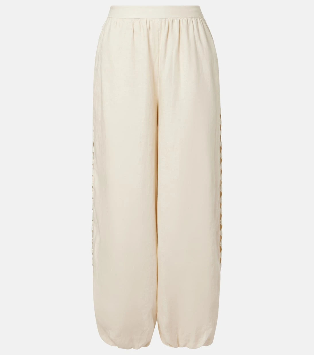 Simkhai - Lace-trimmed linen-blend wide-leg pants