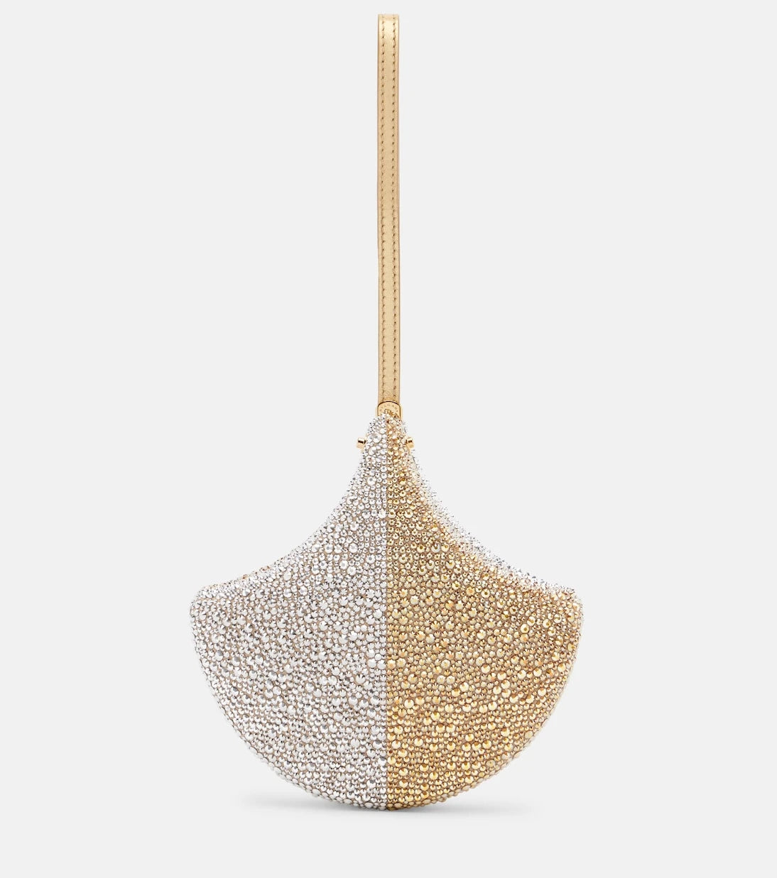 Bvlgari - Ginkgo crystal-embellished suede clutch