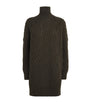 Max Mara Wool-Cashmere Cable-Knit Mini Dress MOSS GREEN