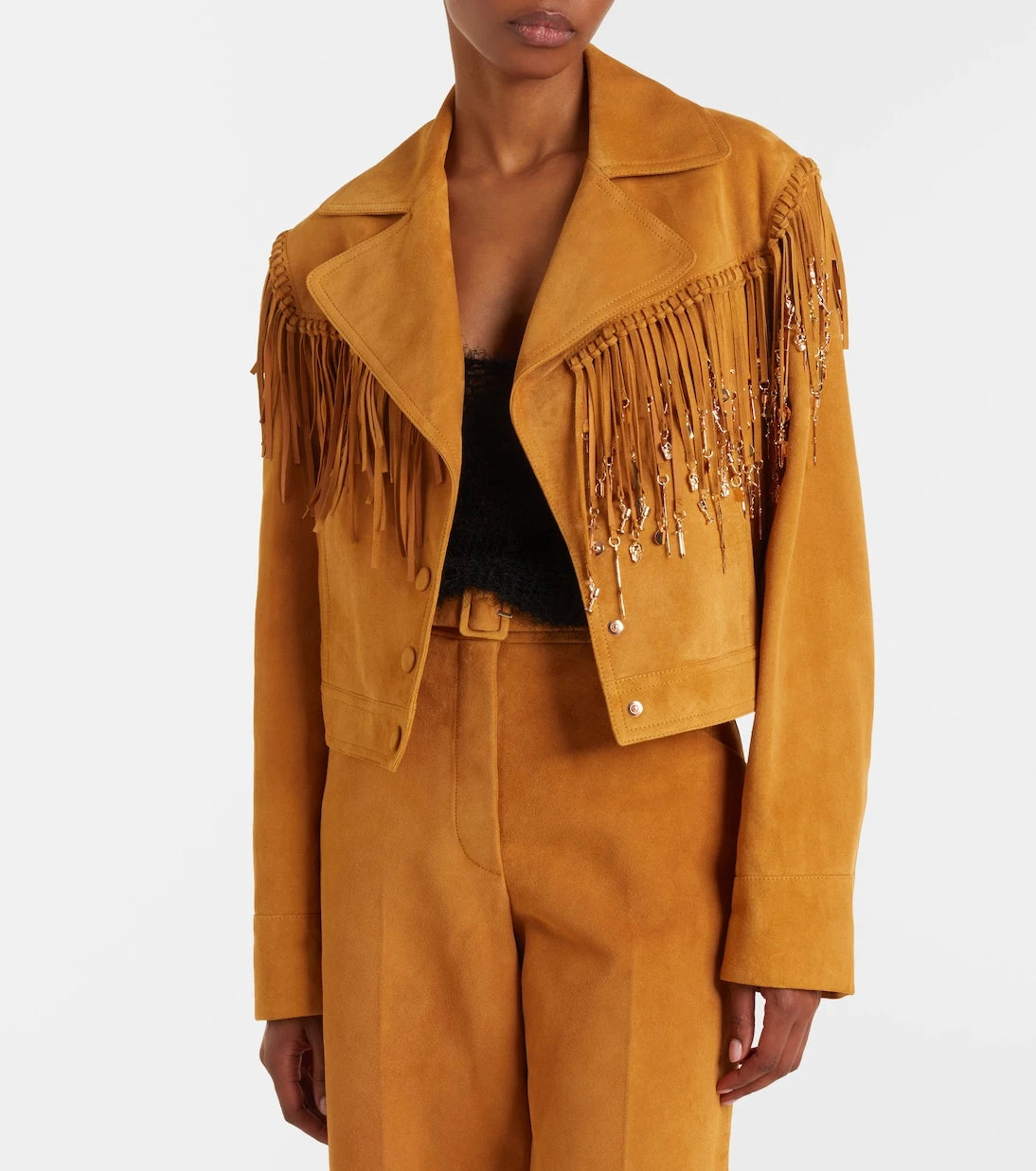 Gabriela Hearst - Azra embellished fringed suede jacket