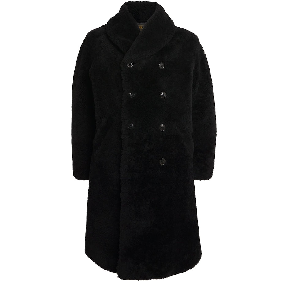 Polo Ralph Lauren Black Shearling Cabot Overcoat