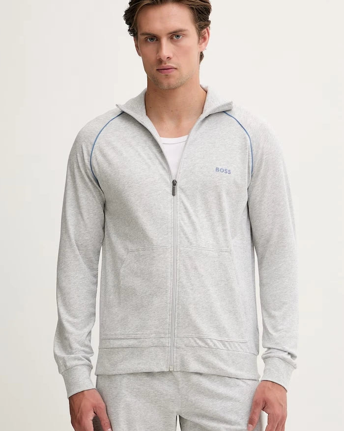 BOSS Erkek Pamuk ve Elastan Fermuarlı Sweatshirt Mix&Match Jacket Z