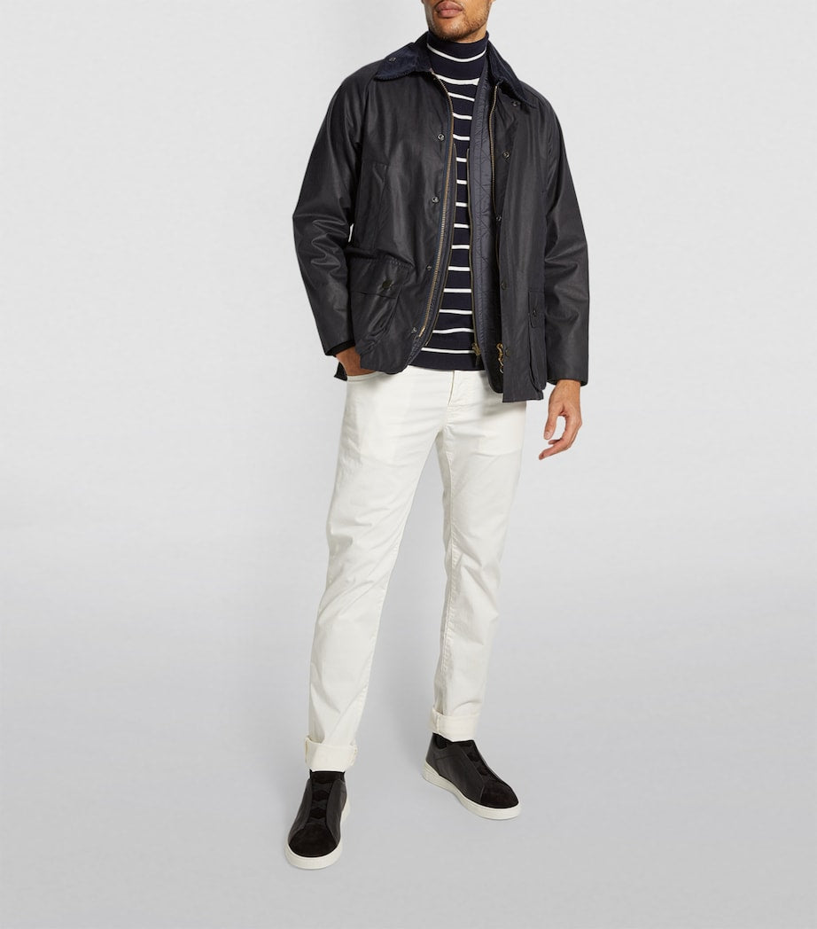 Navy Waxed Bedale Jacket
