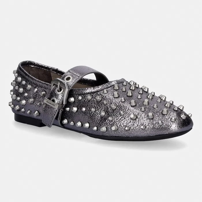 Кожени балеринки AllSaints Sabine Stud Shoe
