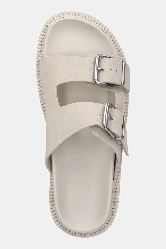 Tommy Jeans DOUBLE STRAP SANDAL SUEDE Süet Terlik