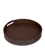 Cotton-Blend and Leather Arnica Round Tray