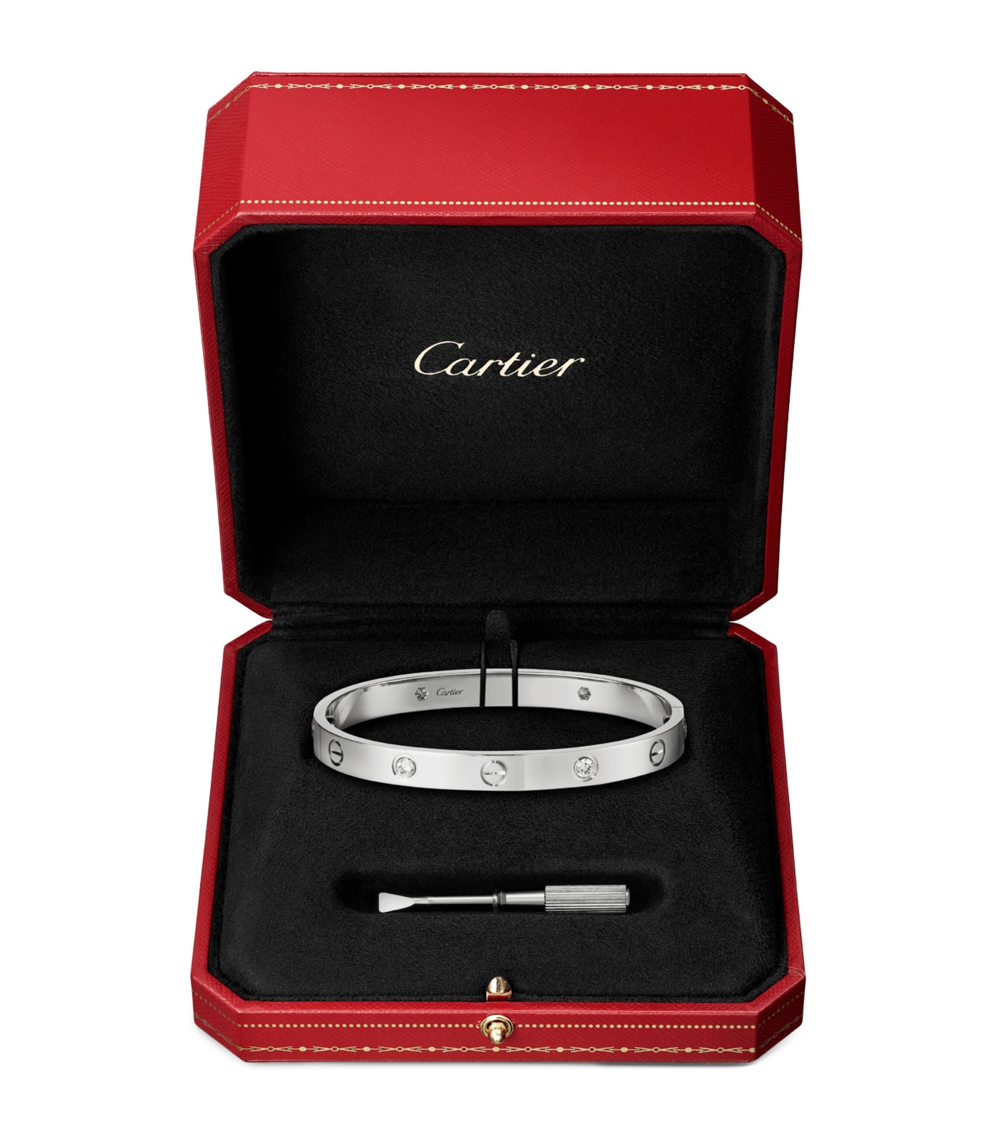 LOVE Classic White Gold 4-Diamond Bracelet