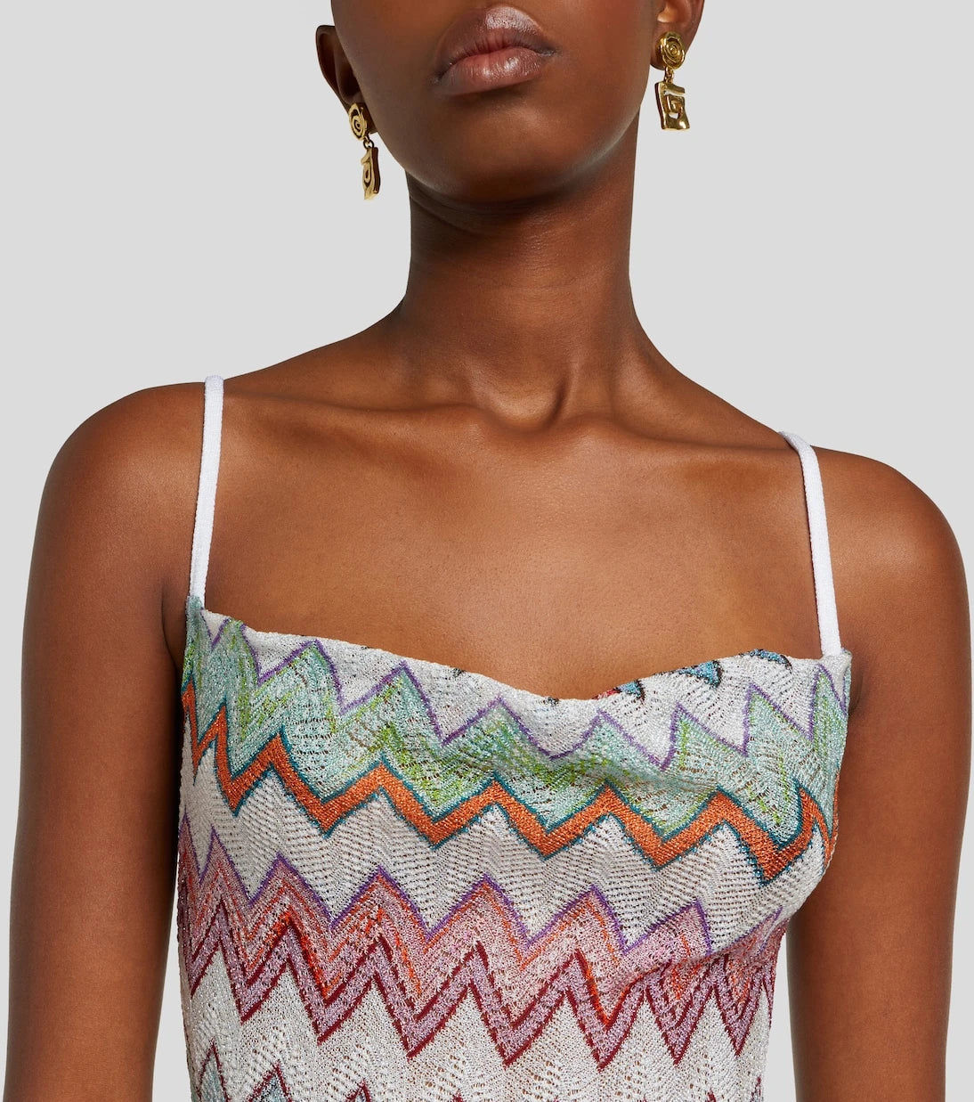 Missoni - فستان ماكسي لاميه بتصميم متعرج