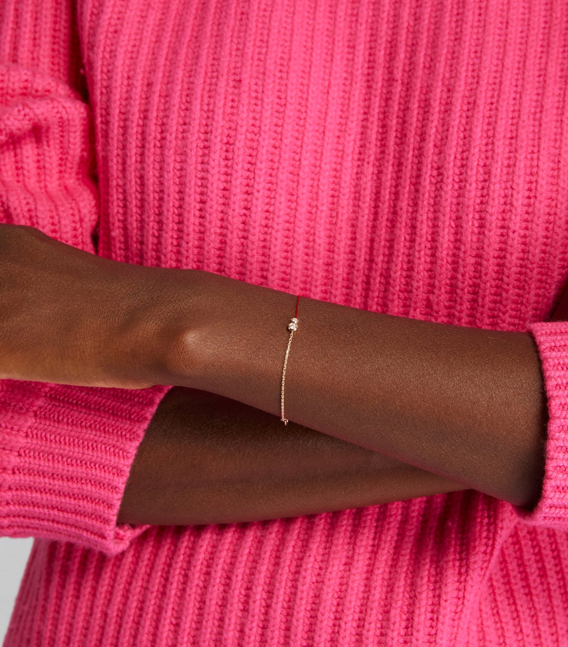 Rose Gold and Diamond Infinite String-Chain Bracelet