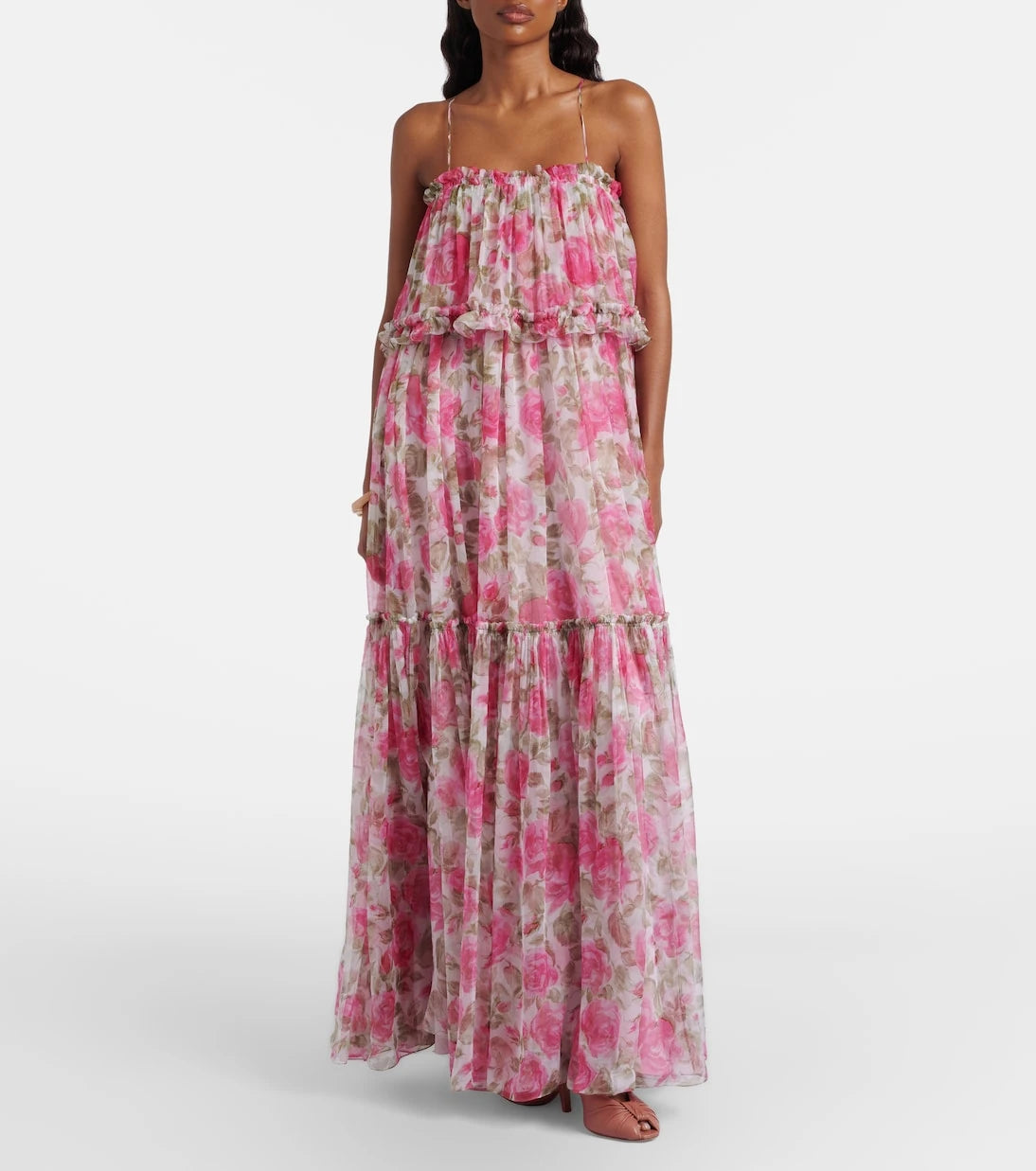 Chloé - Floral silk georgette maxi dress