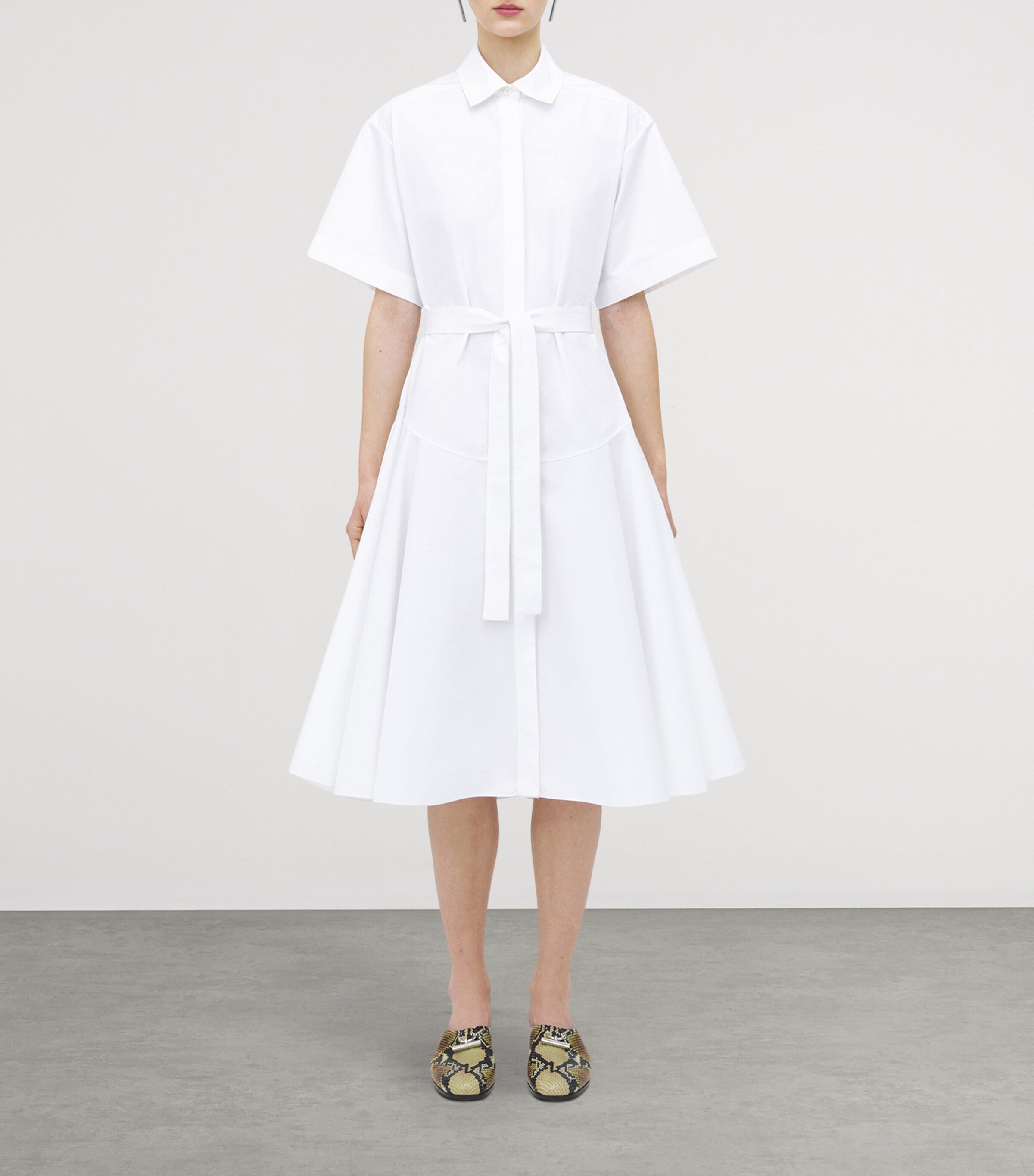 McQueen White Poplin Midi Dress