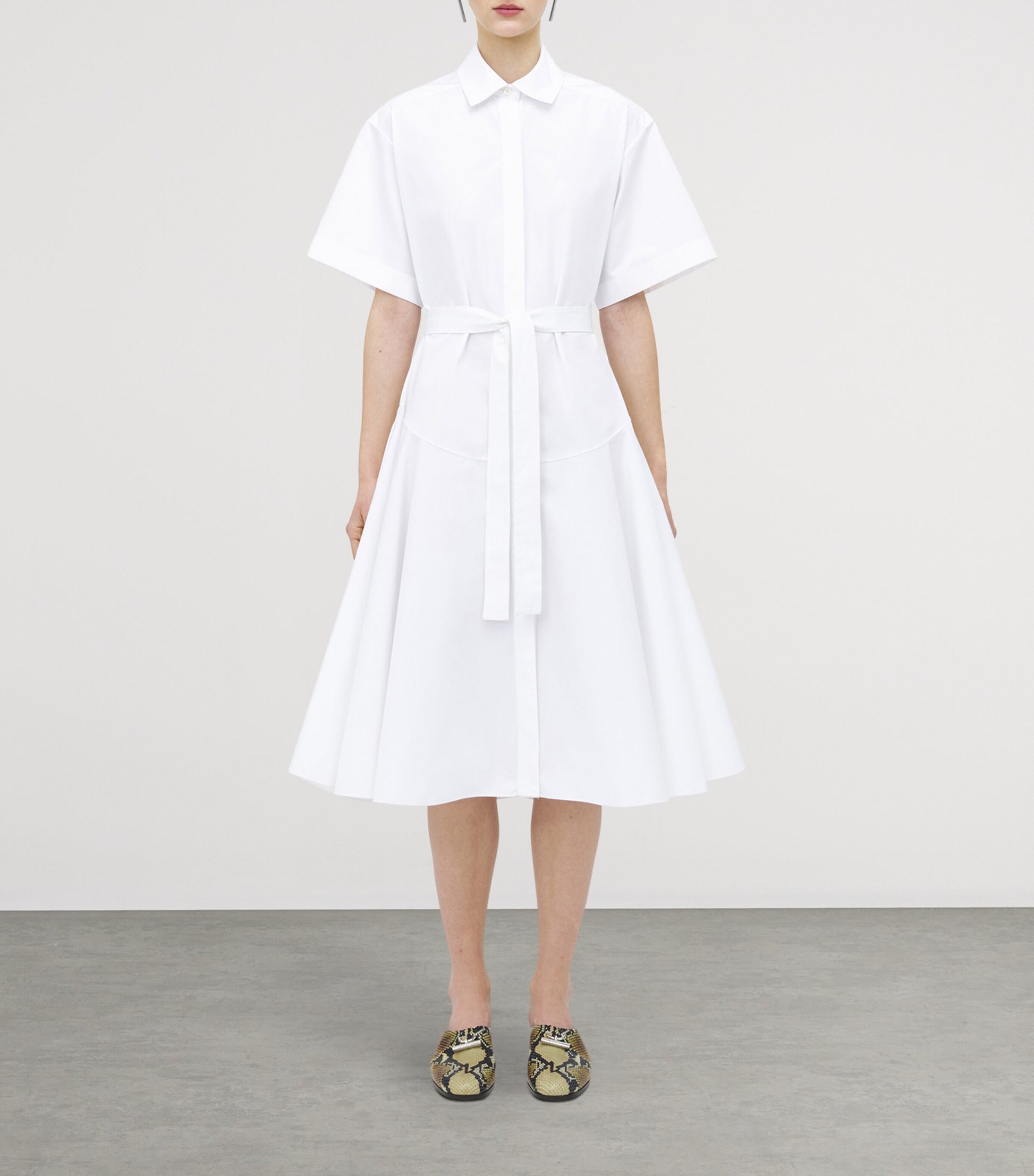 McQueen White Poplin Midi Dress