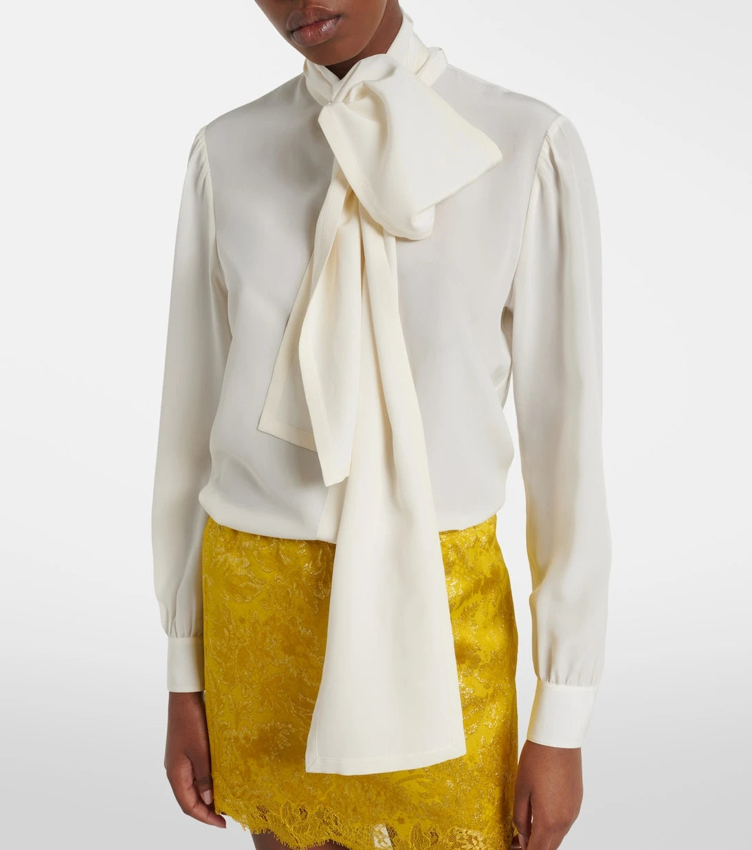 Saint Laurent - Tie-neck silk blouse
