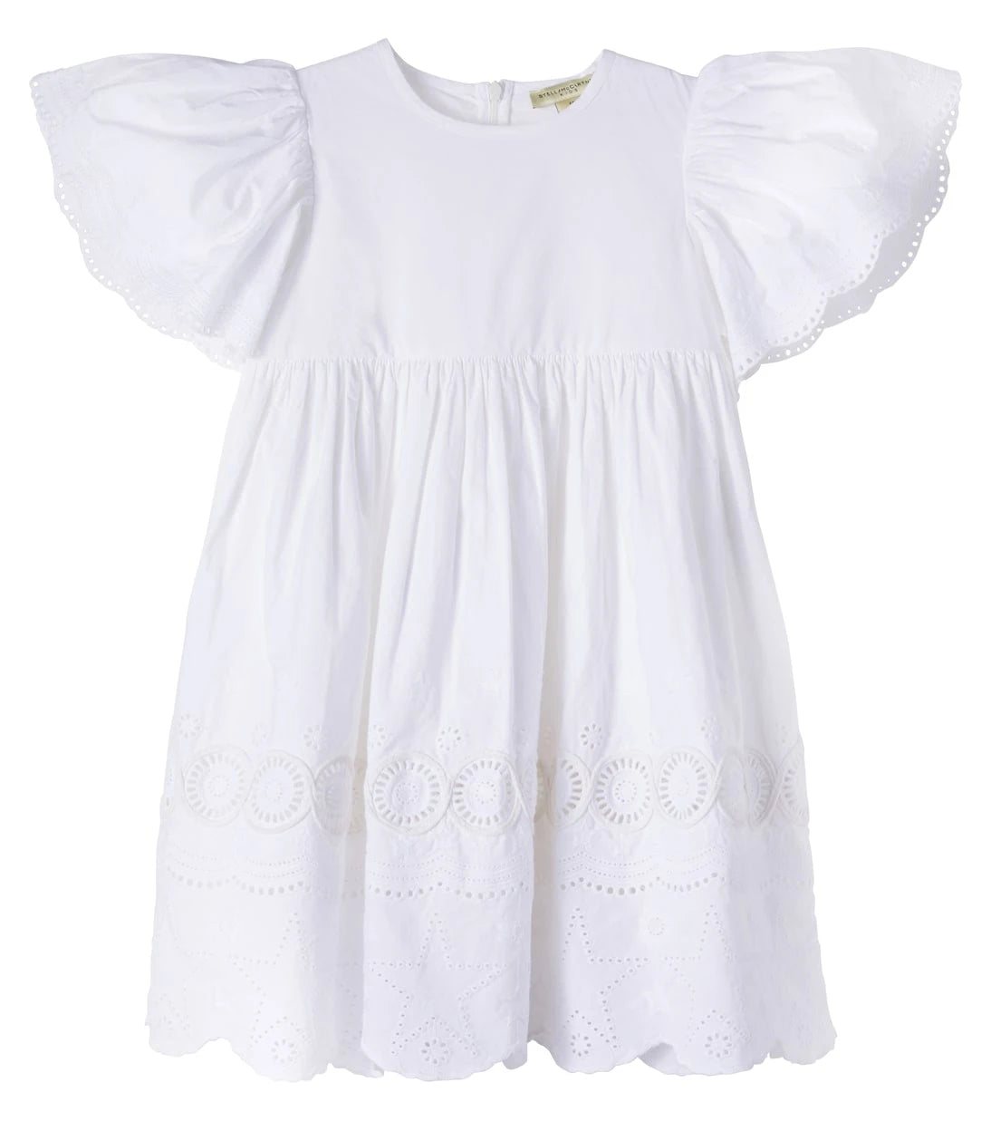 Stella McCartney Kids - Embroidered ruffled cotton poplin dress