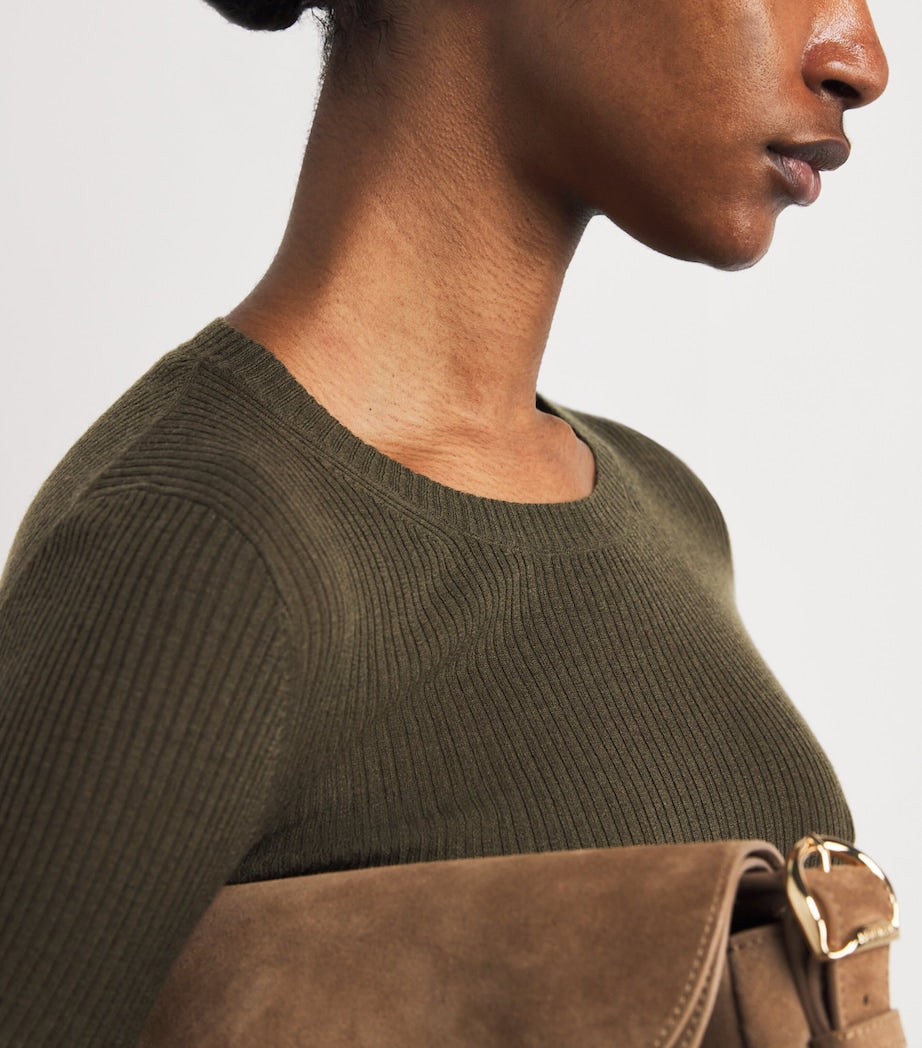 Green Wool-Cashmere Layering Sweater