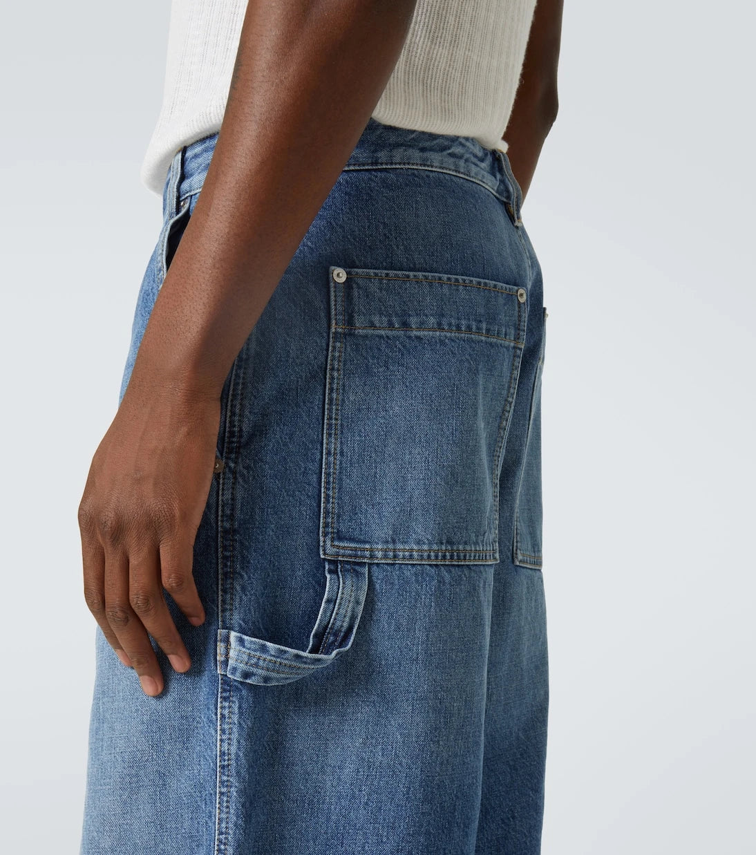 Bottega Veneta - High-rise denim Bermuda shorts