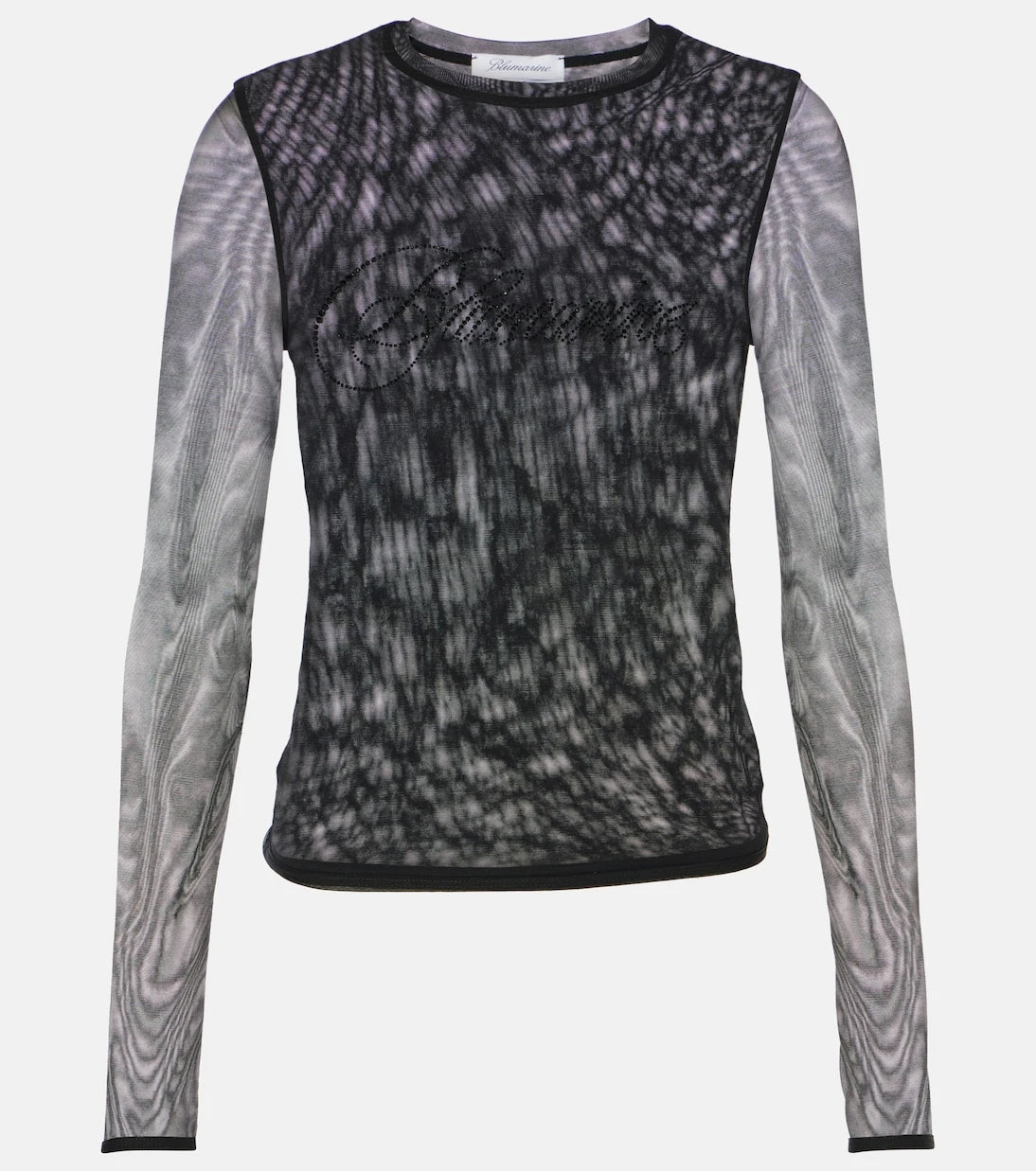 Blumarine - Logo tulle-trimmed T-shirt