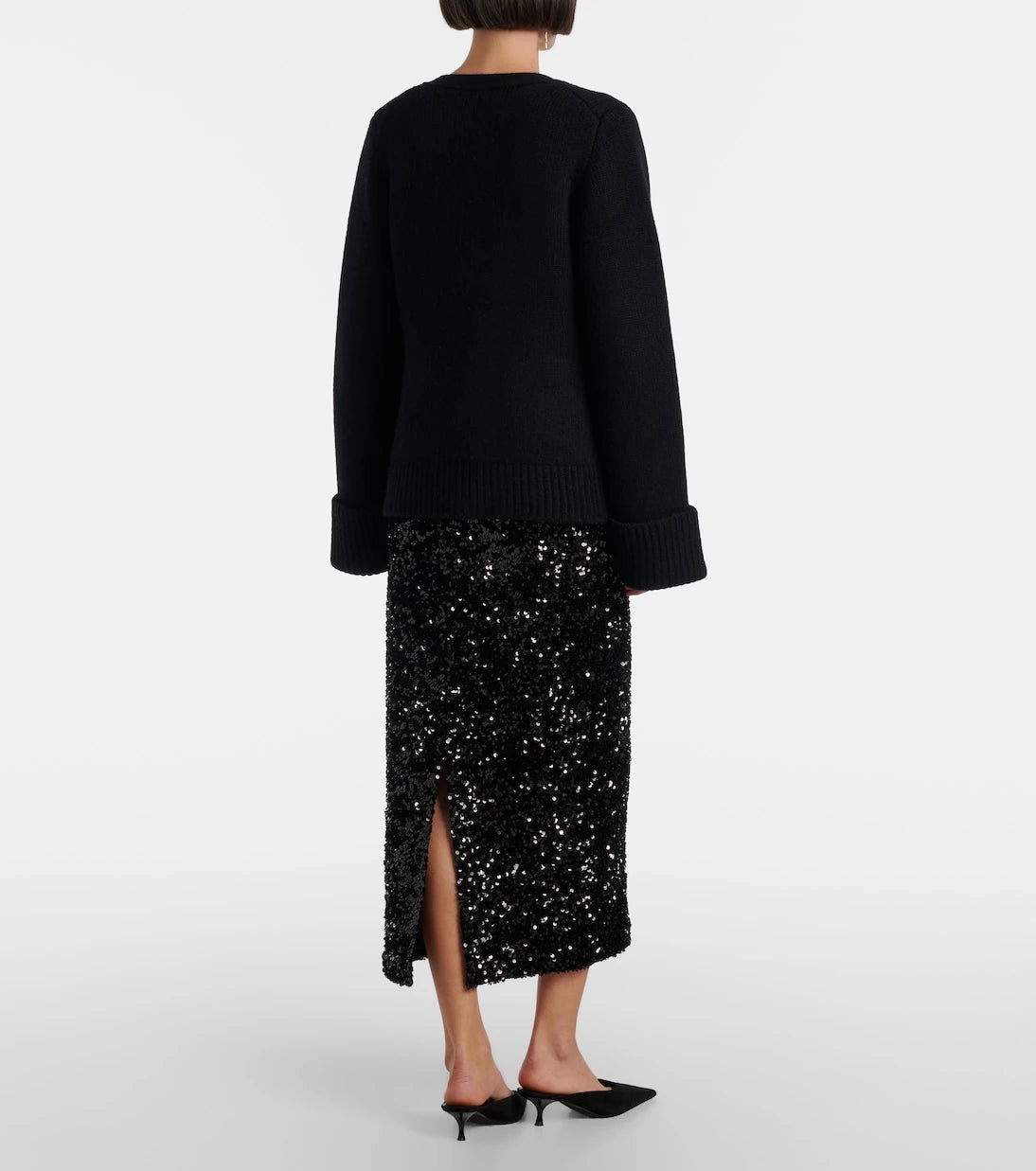 Vince - Sequined velvet midi skirt