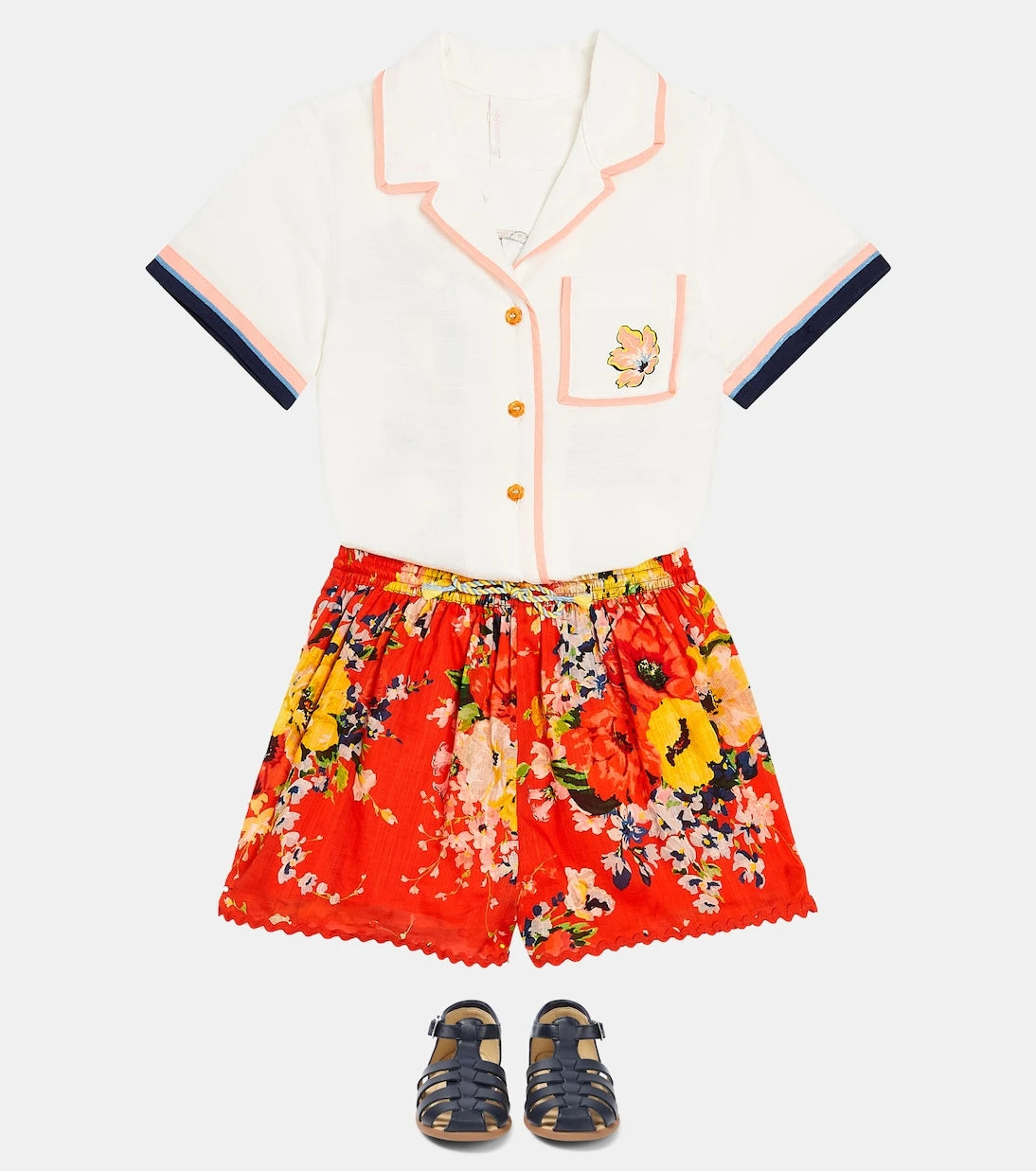 Zimmermann Kids - Alight floral cotton shorts