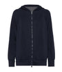 Brunello Cucinelli Blue Cotton-Blend Two-Way Zip Hoodie