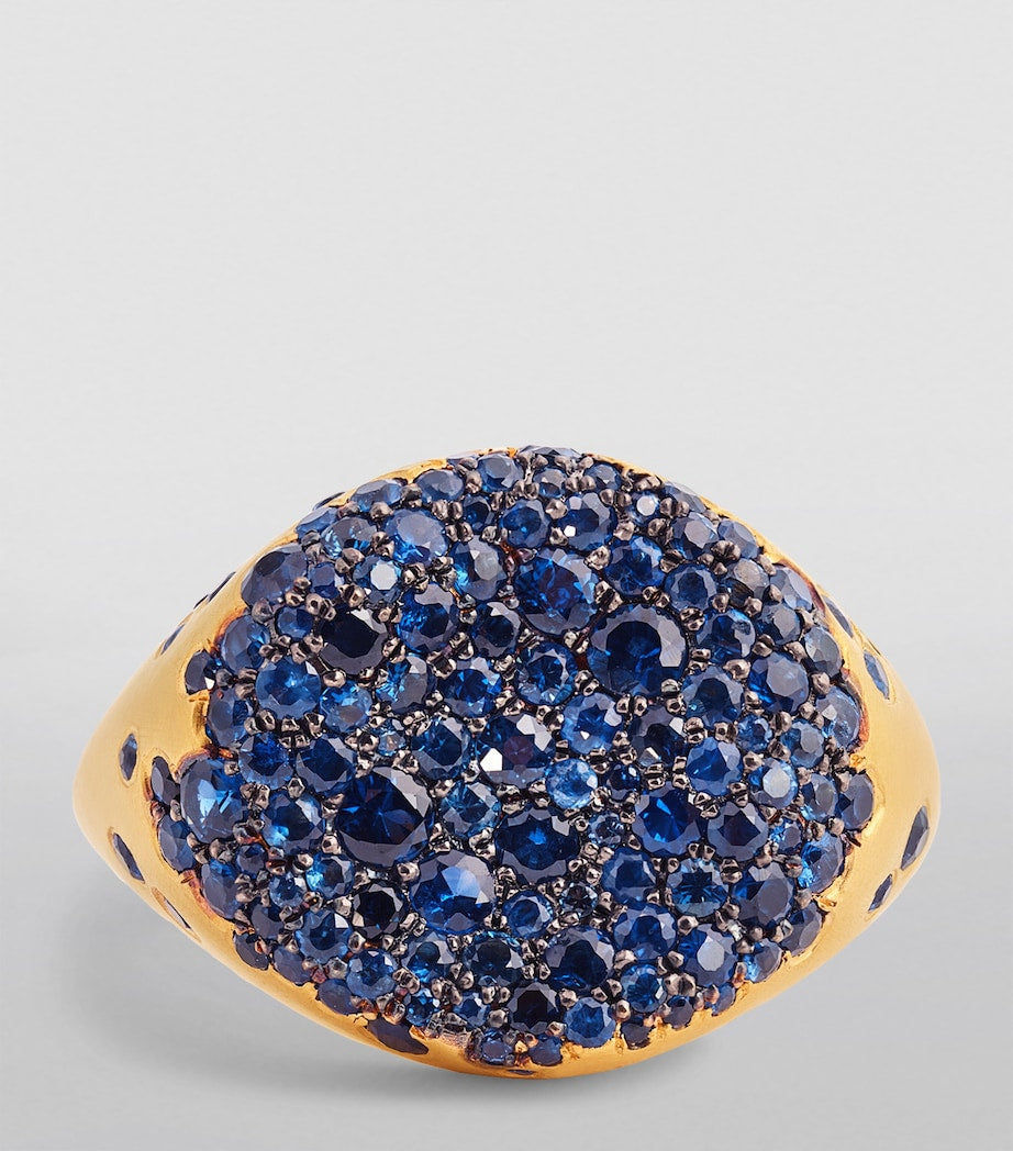 Nada Ghazal Yellow Gold and Sapphire Malak Bonbon Ring