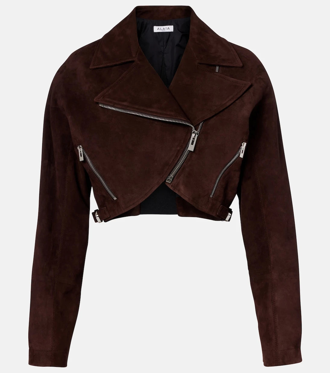 Alaïa - Cropped suede biker jacket