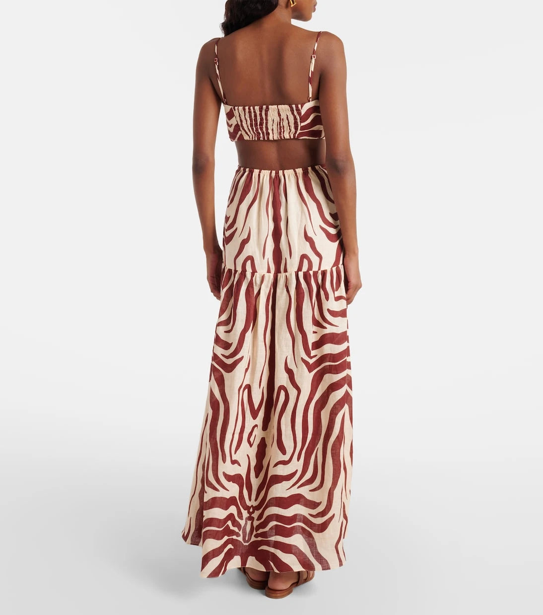 Johanna Ortiz - Gathered printed linen maxi skirt