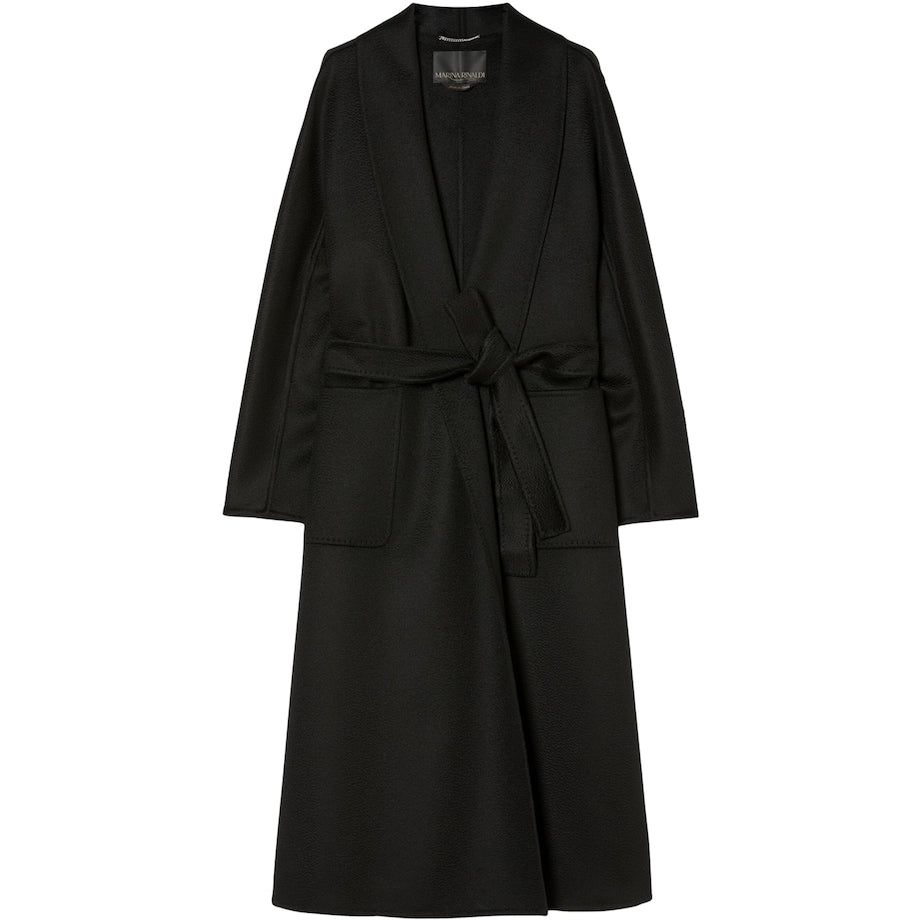 Marina Rinaldi Black Cashmere Longline Wrap Coat