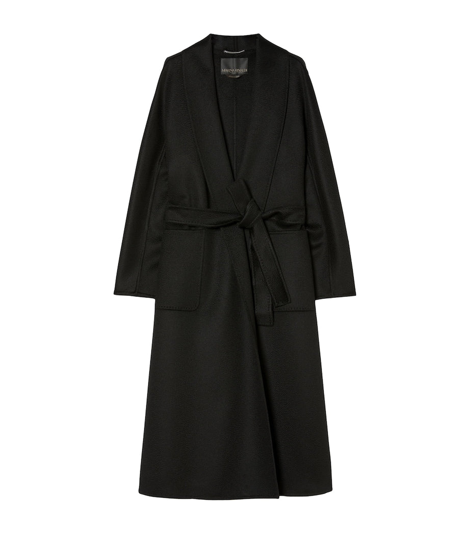 Marina Rinaldi Black Cashmere Longline Wrap Coat