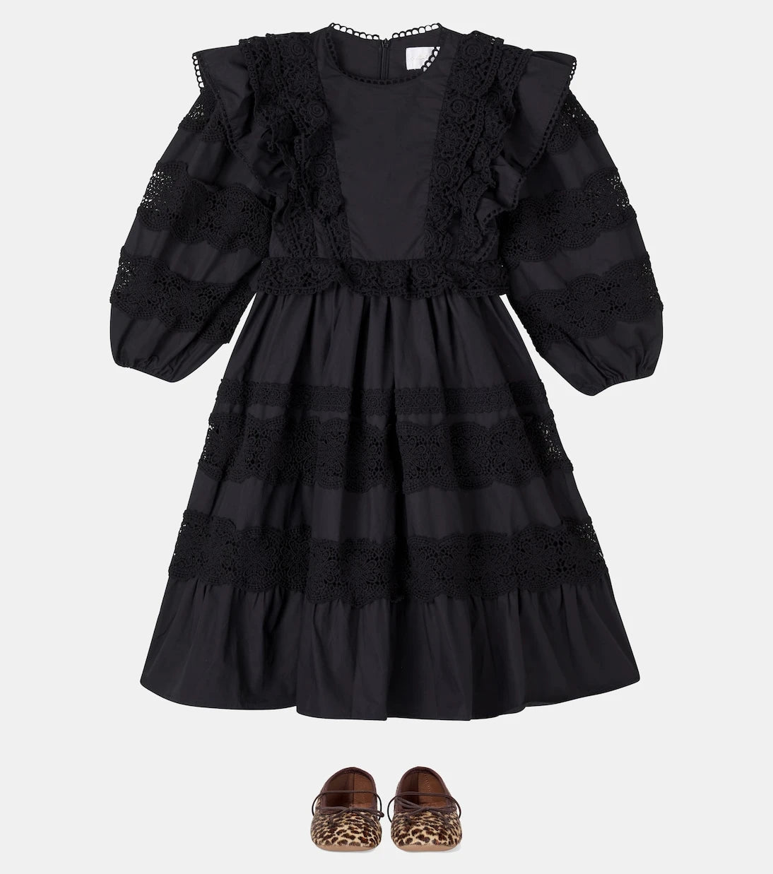 Petite Amalie - Lace-trimmed cotton dress